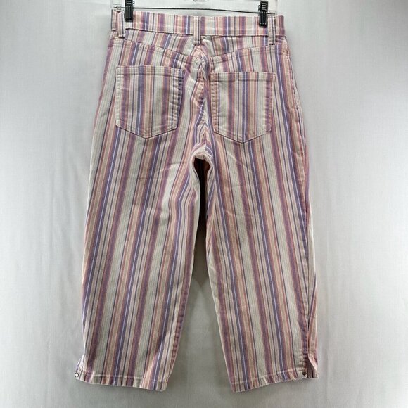 Gloria Vanderbilt Capri Pants Womens Sz 6 Flex Stretch Vertical Striped Pink - Picture 2 of 11